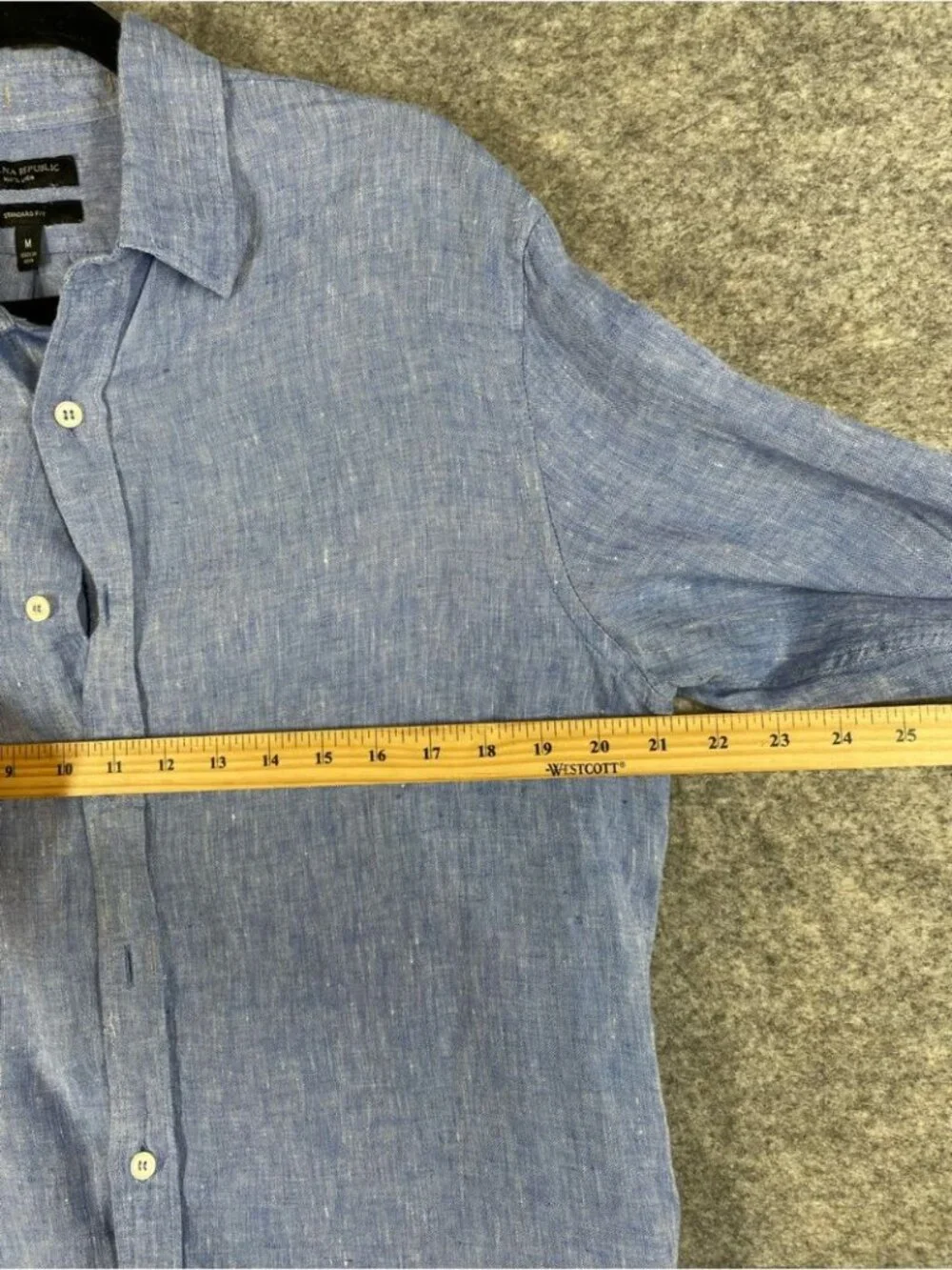 Banana Republic Linen Button Shirt Blue Medium Quiet Luxury Casual Summer